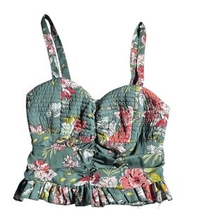 #19 B.O.G Collective Floral Tank in Green Combo